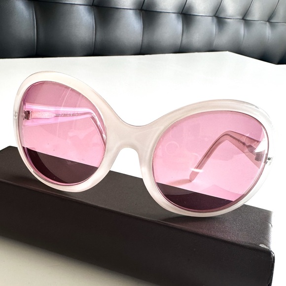 Vintage Campaign Christian Roth Sunglasses Pink Lens White Frames made in Japan main image 10
